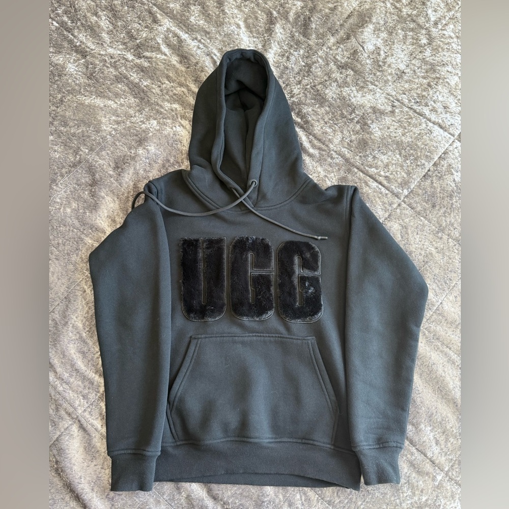 UGG Rey Fuzzy Logo hoodie sweatshirt XS